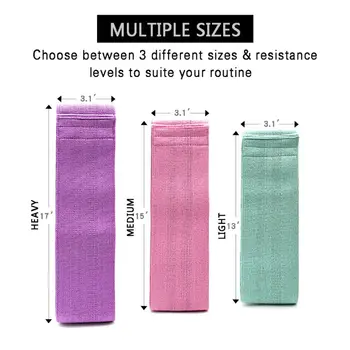 

Resistance Hip Bands, Resistance Bands, Fitness Bands Set of 3 Different Tensile