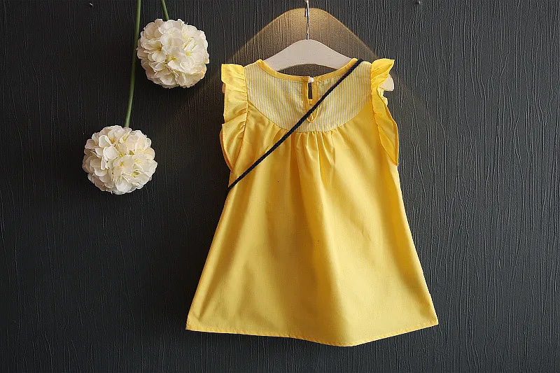 Детское однотонное платье Новинка лета 2019 маленькая жилетка без рукавов с рыбьей