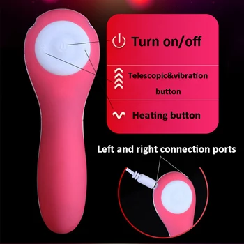 Soft Realistic Big Dildos Suction Cup Phallus Automatic Telescopic Heating Penis Dildo Vibrator Sex Toys For Women Masturbator 6