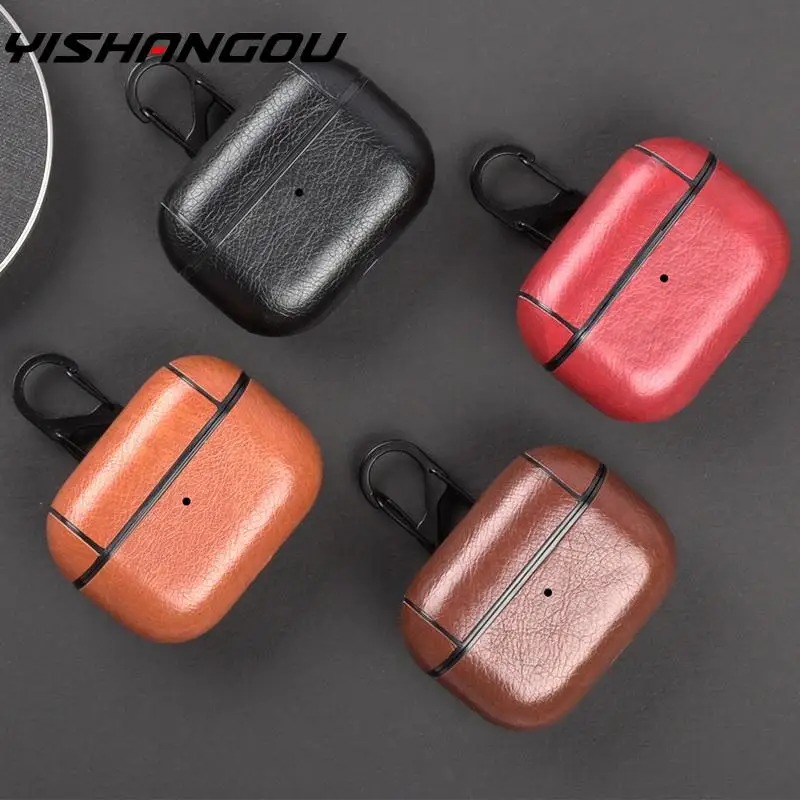 Роскошный бизнес чехол для наушников для Apple Airpods Pro ремешок из искусственной кожи Bluetooth наушники Air Pods чехол AirPod аксессуары