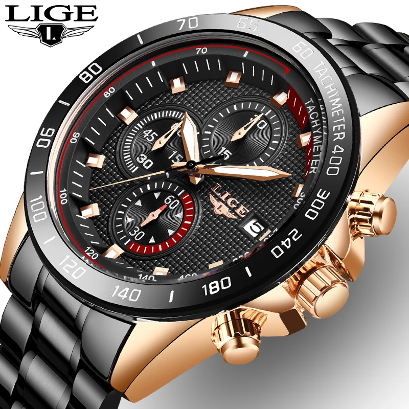 Relogio Masculino Мужские лучший подарок LIGE модные деловые мужские часы Топ люксовый