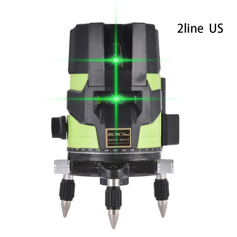2/3/5 линии лазерный уровень с лазером зеленого цвета уровень освещенности лазер высокоточная автоматическая линия Метатель Лазерные уровни - Цвет: 2 line  US Plug