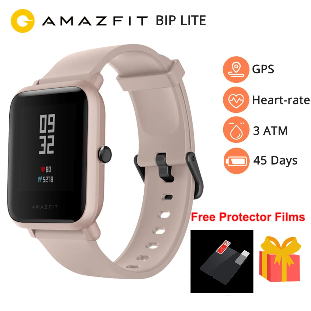 

IN STOCK New 2019 Amazfit Bip Lite Smart Watch Men Global Version 45-Day Battery Life 3ATM Water-resistance Bluetooth Smartwatch