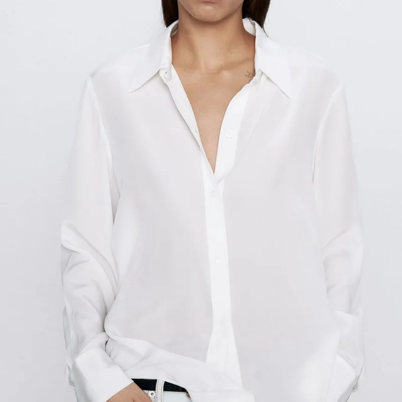 Белая черная блузка с длинным рукавом весна 2020 Новое поступление женская