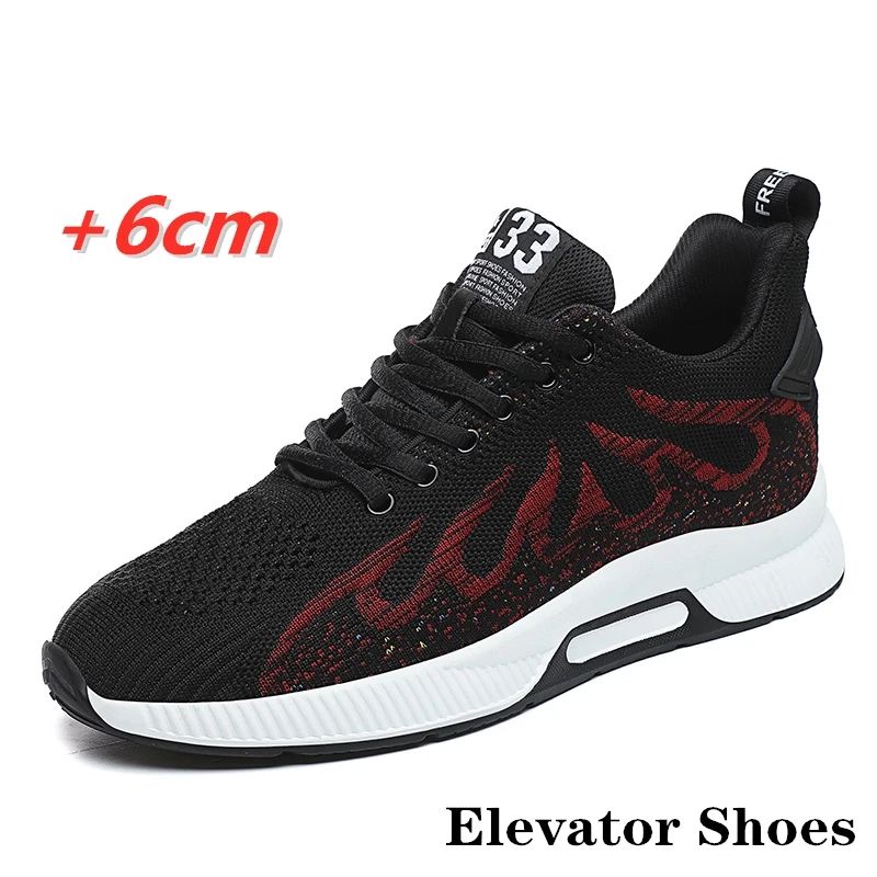 YEINSHAARS Men Elevator Shoes Invisible Height Increasing Spring Summer Casual Sneaker Soft Breathable Young Men Casual Shoes