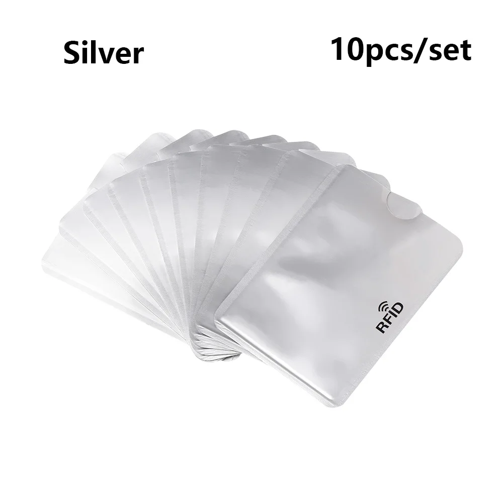 Style2-Silver 10 шт. Анти Rfid Блокировка ридер замок держатель для карт Id банковский чехол для карт Защита Алюминиевый металлический умный Противоугонный кредитный держатель для карт - Цвет: Style2-Silver