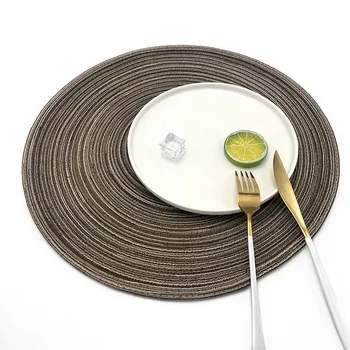 

2020 Nordic Round Table Mat Anti Slip Drink Cotton Coasters Insulated Solid Placemats For Kitchen Home Decor Linen Non Slip Mat