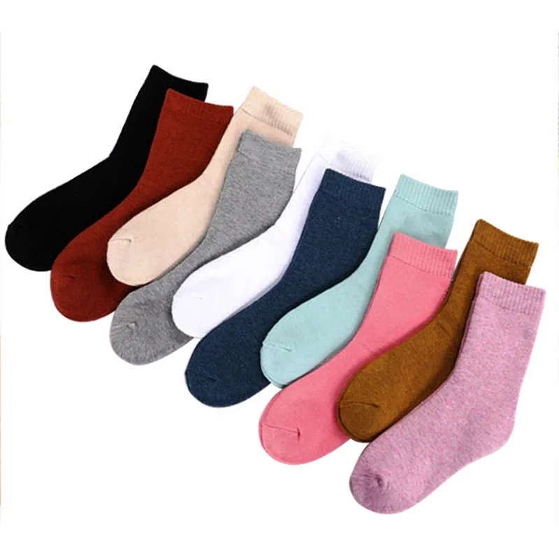 Hot Winter Women Socks Thick Cotton Sock Soft Warm Thermal Cashmere Socks Female Thicken Casual Socks Girl Solid Color