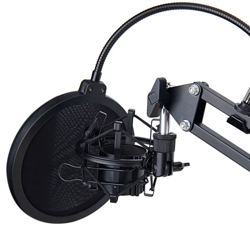  Microphone Arm Stand Set Portable Foldable Adjustable Table Hanging Mount Clamp Microphone Stand Ac