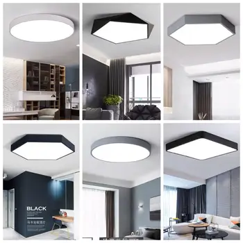 

LED Ceiling Light living room Bedroom ceiling lamp Mordern lights Black white gray lighting Nordic simplic Fixture Surface Mount