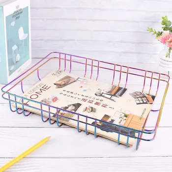 

Iron Art Makeup Organizer Colorful Cosmetic Storage Brush Nail Polish Lipstick Basket Practical Home Desktop Makeup Organizer