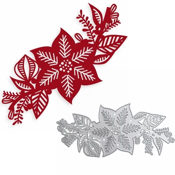 

Poinsettia Metal Cutting Dies Xmas Hollowed Decorative Flower Die Cuts For Card Making DIY Scrapbook New 2019 Crafts Cards