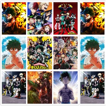 

Boku No My Hero Academia Japanese Anime Square/Round Drill Hand Embroidery Home Decor DIY 5D Full Diamond Painting Kits Gift
