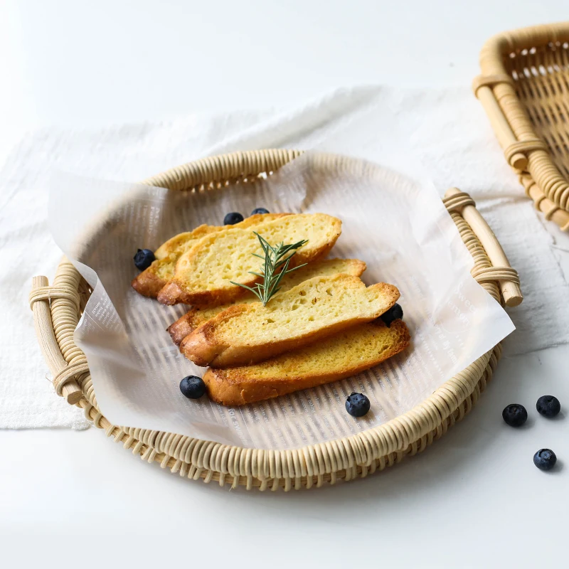 Handmade Bamboo Weaving Storage Bread Basket Fruit Dish Rattan For Kitchen Organizer Food Picnic Tray Container Panier Osier