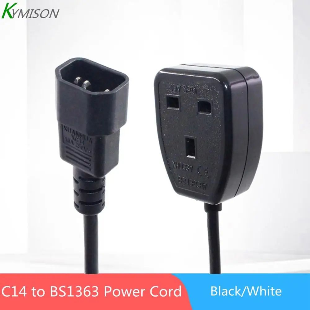 Штепсельная Вилка IEC C14 к розетке британского стандарта BS1363 кабель адаптера