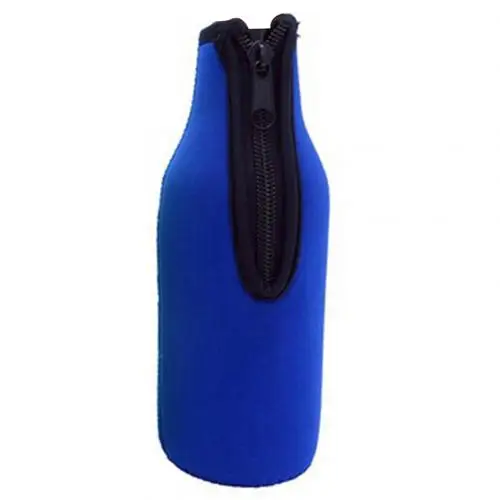 330 мл портативный держатель на молнии для пивных бутылок, толстый изолированный чехол для домашнего бара, легкий в эксплуатации - Цвет: Blue