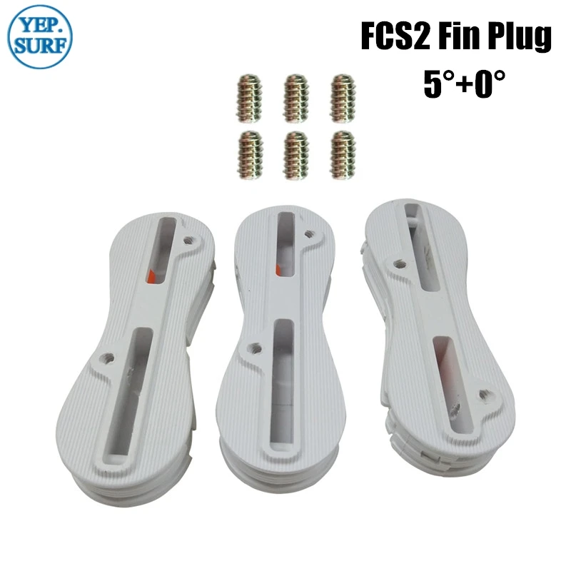 

SUP Board Surfing FCS2 Fin Plug White Plastic Surf Fusion 5+0 Degree Fin Plug 3pcs per set Surfboard fin box