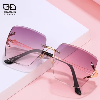 

HURAMANN Rimless Brand Designer Sunglasses Women Fashion Luxury Sunshade Decoration Classic Eyewear UV400 gafas de sol mujer