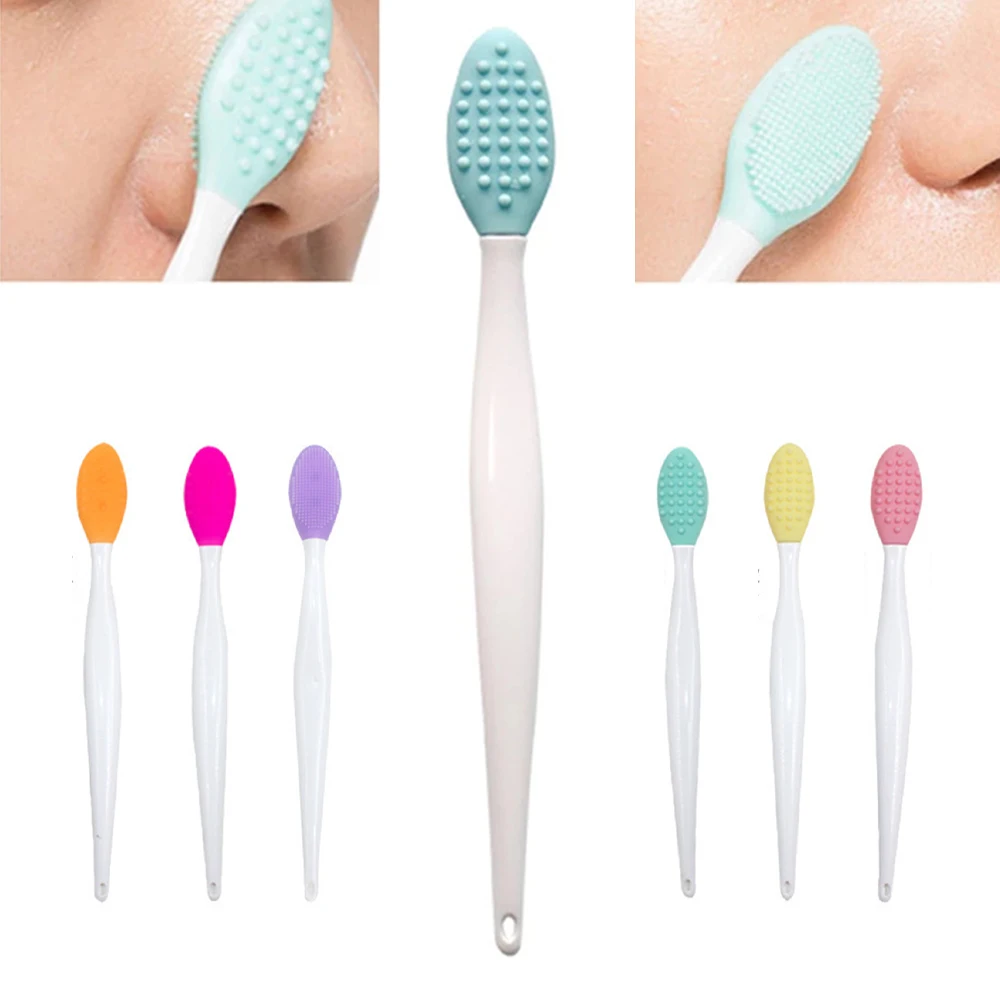 

1Pc Silicone Face Cleansing Brush Effective Nose Exfoliator Blackhead Removal Soft Deep Cleaning Brush Face Scrub Massager