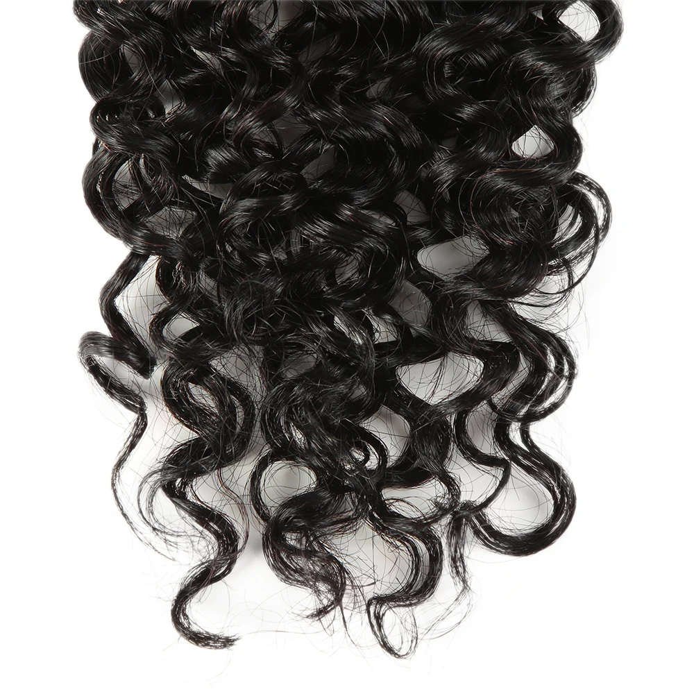 Rebecca бразильские Remy человеческие волосы закрытие воды волна 4x4 кружева закрытие 8-20 дюймов
