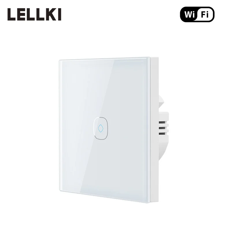 Умный настенный светильник с Wi-Fi, сенсорный выключатель, 110-240 В, 10 А, голосовой пульт дистанционного управления, беспроводной переключатель, стандарт ЕС, Великобритании, для Alexa Google Home tuya - Цвет: EU  1-Gang