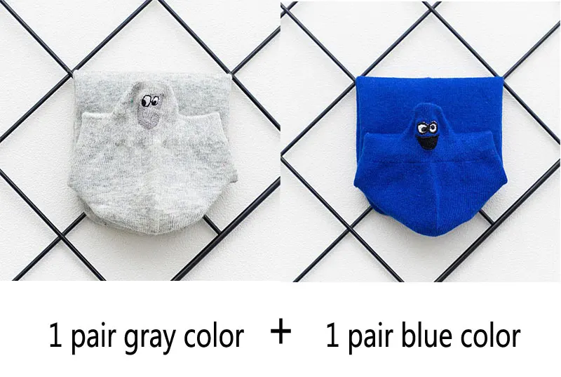 gray blue Размер 35-42, кавайные женские носки, счастливые модные забавные Женские носочки, хлопковые, с вышивкой, яркие цвета - Цвет: gray blue
