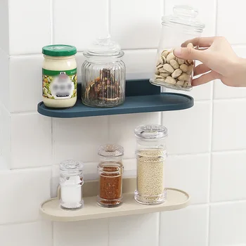 

3-Colors Bathroom Corner Storage Boxes Rack Plastic Organizer Shower Wall Shelf with Suction Cup Kitchen Bathroom Shelves