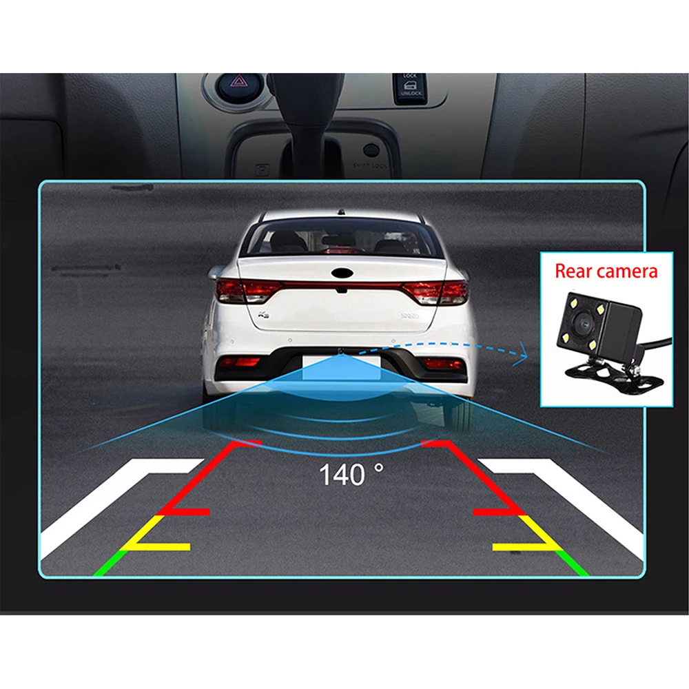 Камера заднего вида, 140 градусов, ночное видение, задний вид автомобиля, водонепроницаемая камера, парковка для автомобиля, радио