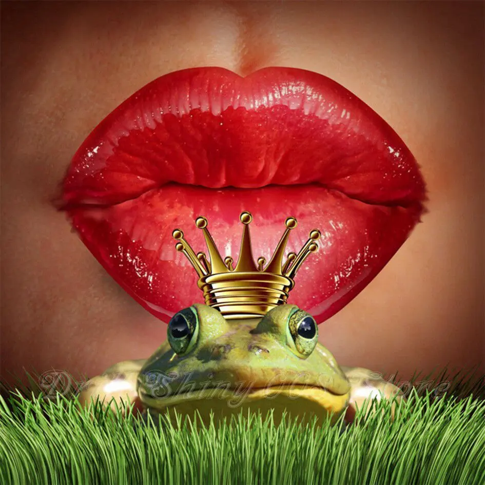 5D DIY diamond painting Lip Frog Prince Full Drill Diamond Embroidery Cross Stitch Mosaic Craft Home Decor Christmas Gift | Дом и сад