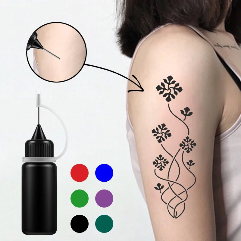 Tanie 10 Ml tymczasowy tatuaż płyn DIY tatuaż sok pół-non-odblaskowe mleko tatuaż z sklep