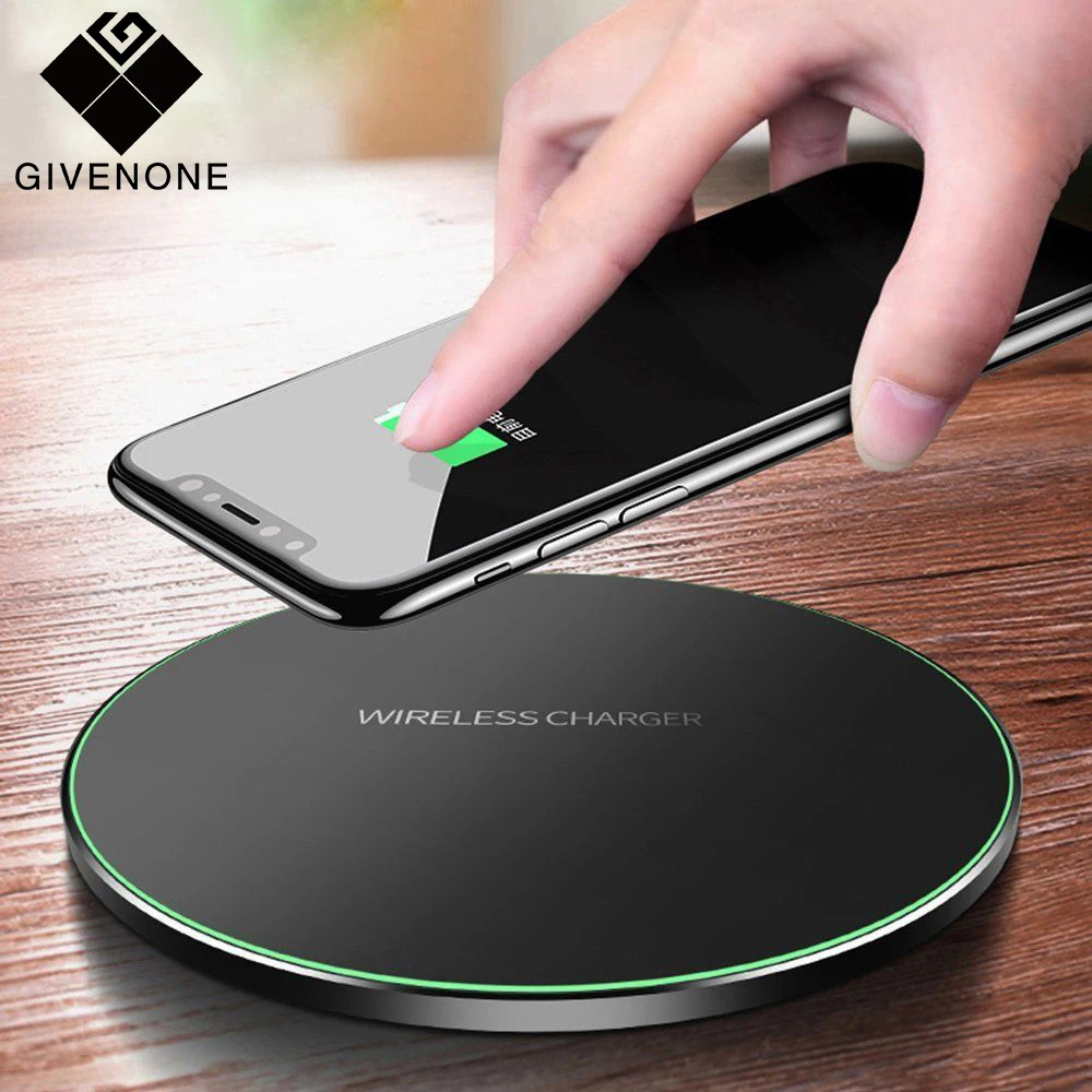 

GIVENONE Qi Wireless Charger For Samsung S10 S9 S8 Note 9 QC3.0 10W Fast Wireless Charging for iPhone 8 X XR Max USB Charger Pad