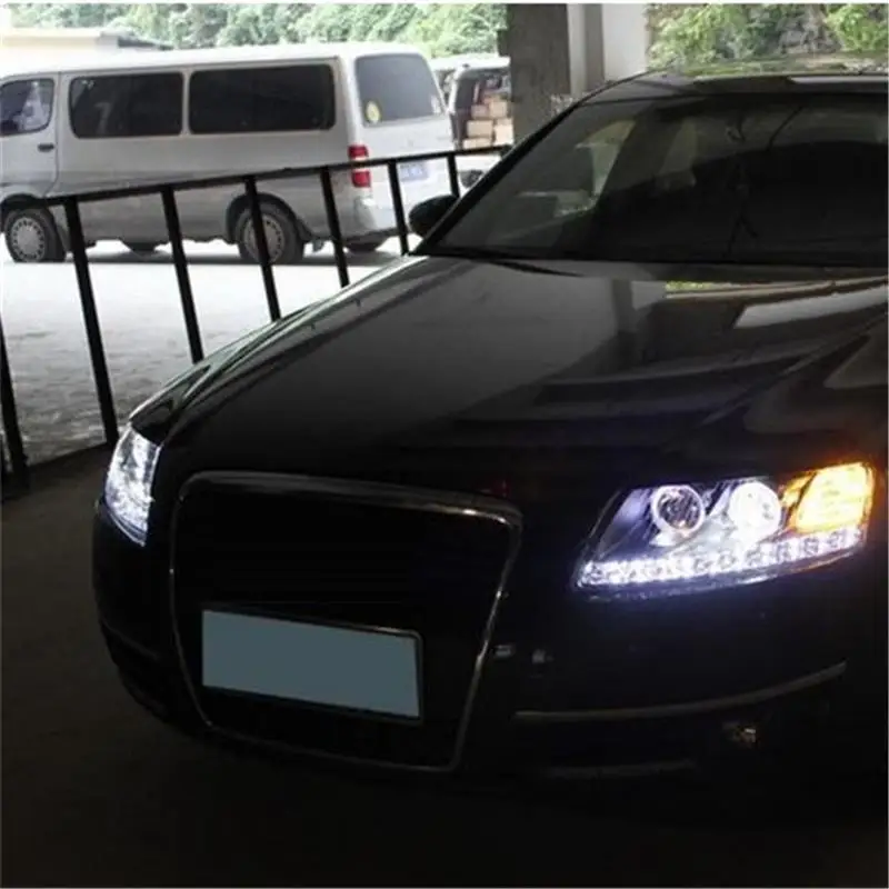 Ходовые части, наружные Neblineros Luces Para, Автомобильные светодиодные фары Drl, автомобильные фары в сборе 05 06 07 08 09 10 11 12 для Audi A6L