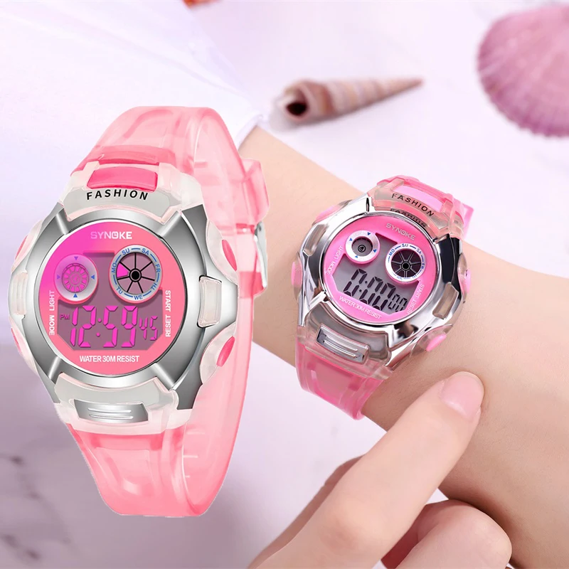 Factory Drop Shopping Kids Girls Watch Digital Led Children's Sports Outdoor Watch Clock Silicone Strap relogio digital infantil afbeelding