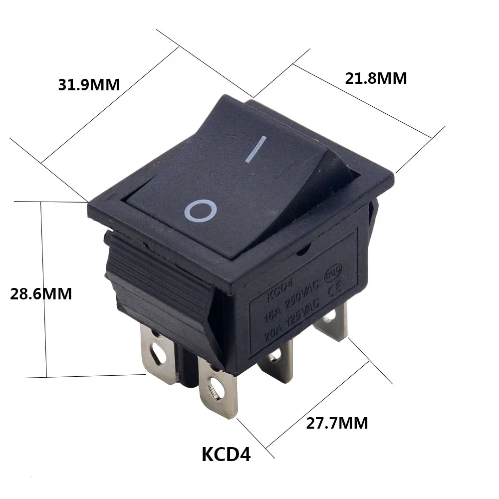 5 шт./лот SPST 2/3/4/6PIN на включение/выключение Круглый/квадратный лодка Кулисный Переключатель автомобиля панель приборов для грузовиков кнопка включения на колесах ATV дома KCD - Цвет: KCD4 6P