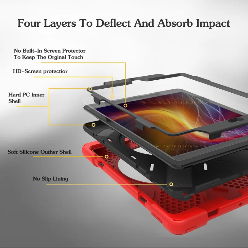 Силиконовый чехол для iPad 9 7 2018 A1893 A1822 планшета ударопрочный 360 Поворот подставка с