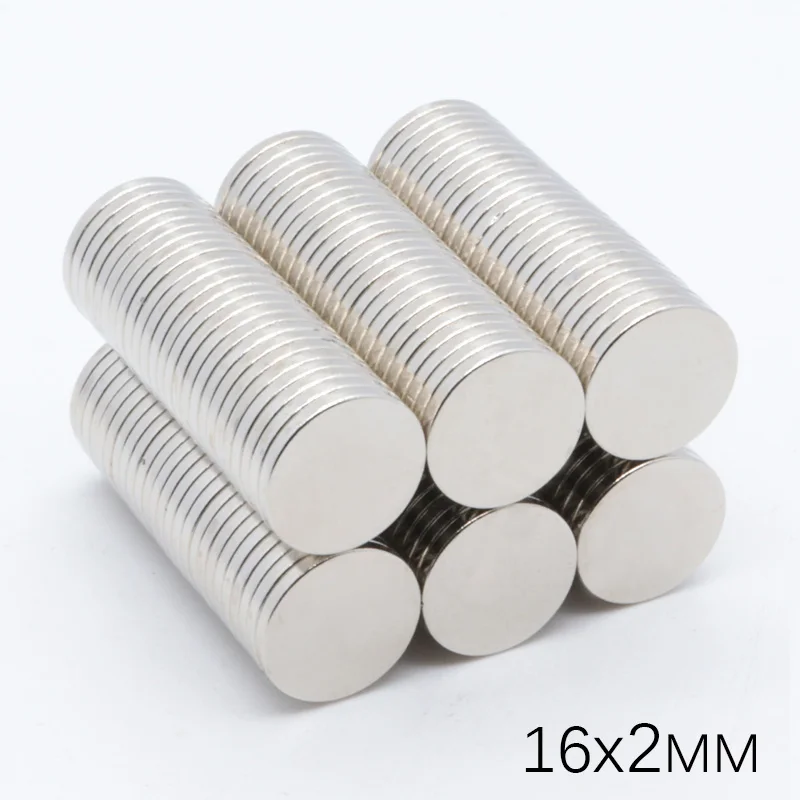 100 шт 16x2 мм Super Strong супер сильные 16 мм x 2 мм мощный диск Круглый Магнит Редкоземельные перманентнеы неодимные магниты 16*2 мм