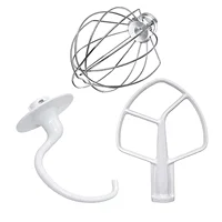 3Pack Standard Mixer Replacement Set Flat Beater Wire Whip K45DH  Hook for 3K5SS 9KSM5 KPM5 1