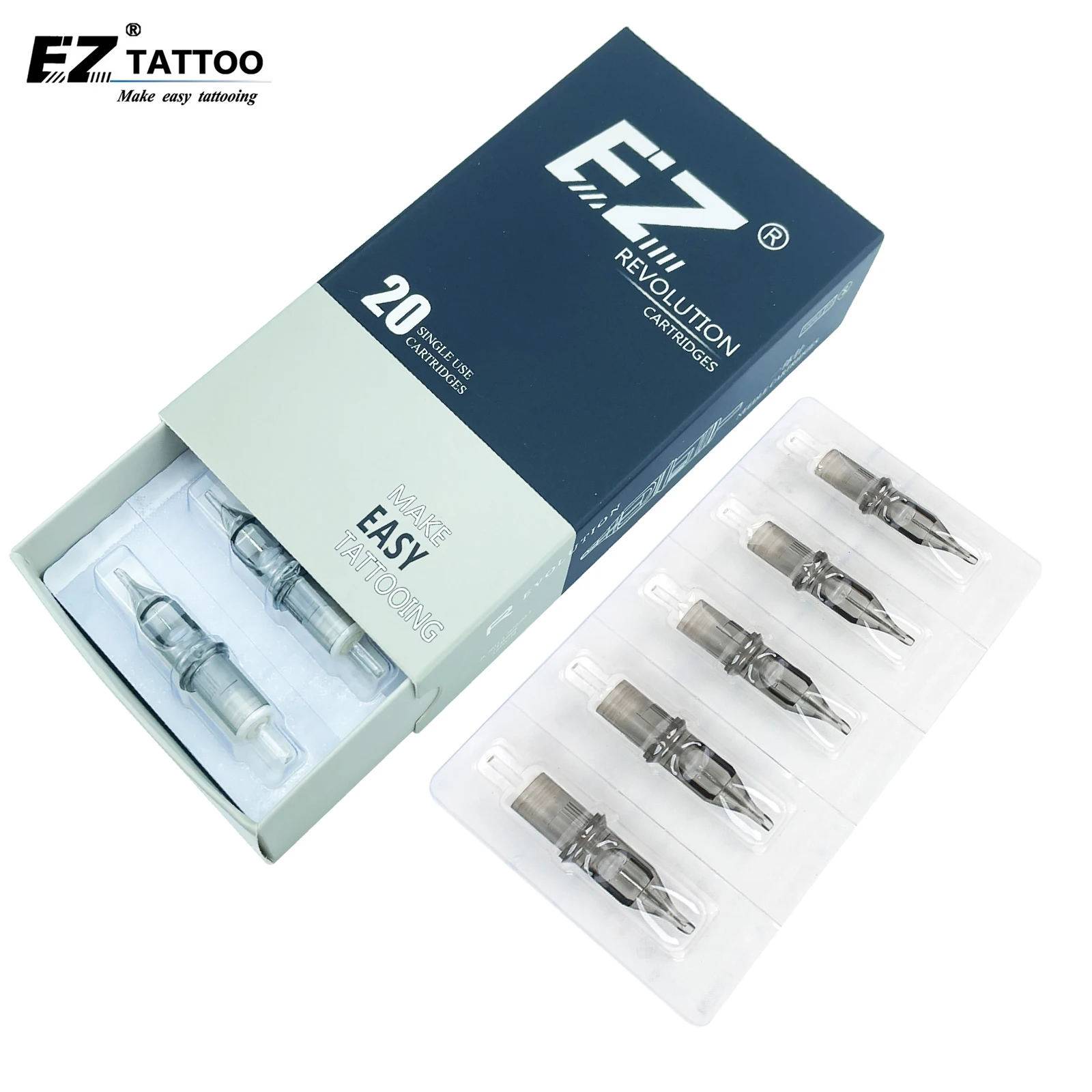 Ez Revolution Cartridge Tattoo Needles Round Liner 10 0.30mm Long