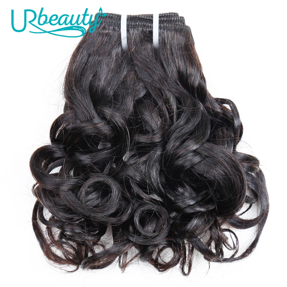 

25g/pc 100% Human Hair Bundles Brazilian Wavy Hair Bundles Natural Black Color UR Beauty Remy Hair Can Buy 6 8 10 Piece/lots