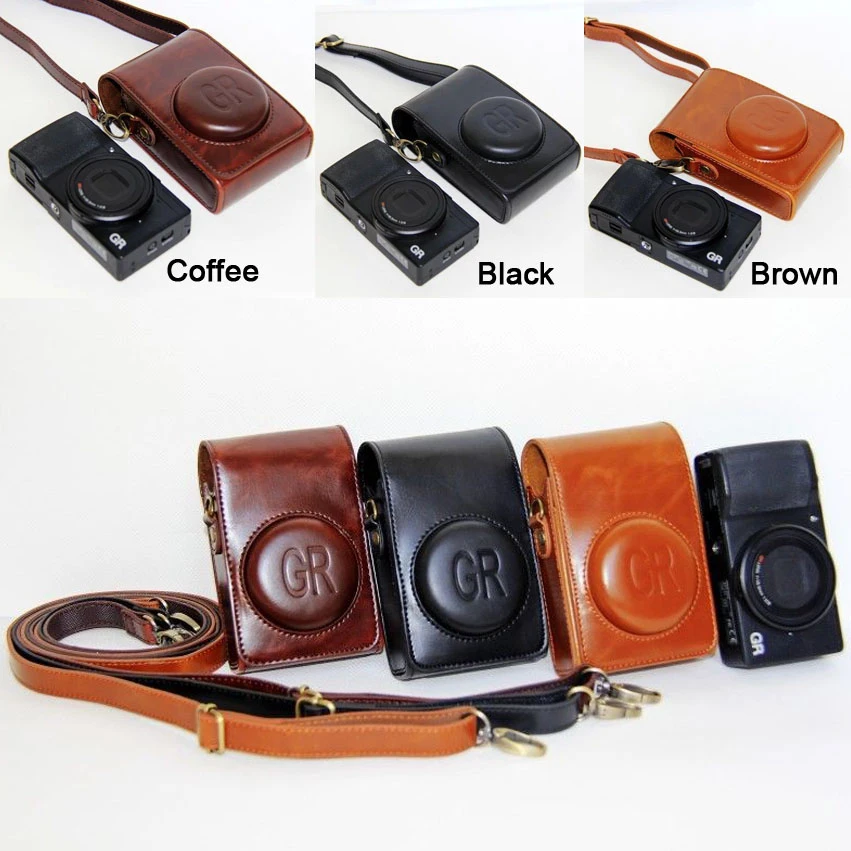 Leather Camera Protect case Bag strap Cover for Ricoh GR/GR II/GR III camera backpack for women