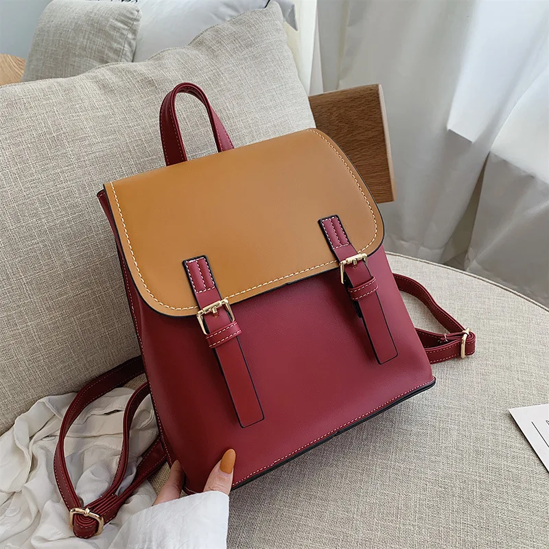 

2019 new wave student bags Joker casual portable backpack travel women's bags