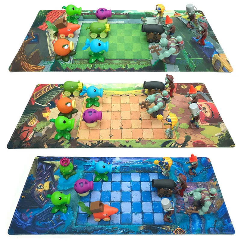 Plantes Vs Zombies Plan de jeu carte Film étanche en plastique Mat couleur imprimé décoratif mise en page opérationnelle position enfant jouet