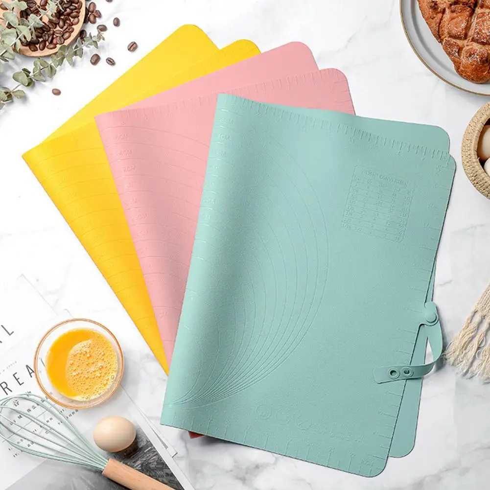 

Non-Stick Silicone Baking Mat Buckle Design Scale Mark Dough Pad Eco-friendly Heat Resistant Silicone Rolling Dough Liner Pad