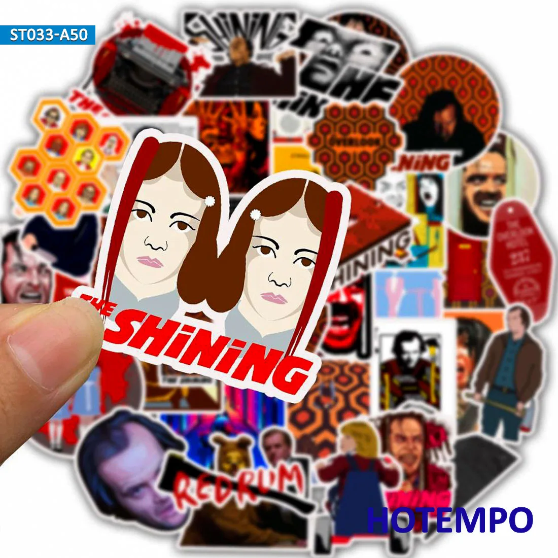 

50pcs Horror Movie The Shining Sticker for DIY Mobile Phone Laptop Luggage Suitcase Skateboard Fixed Gear Decal Stickers