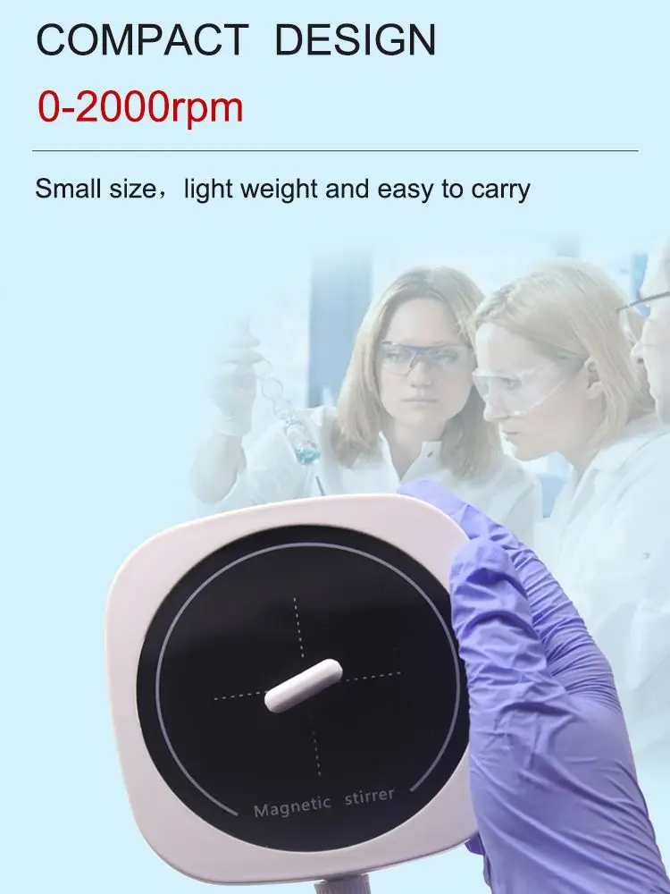 2L Magnetic Stirrer Magnetic stirrer bar Small Palm 2000rpm Laboratory Portable Stirrer