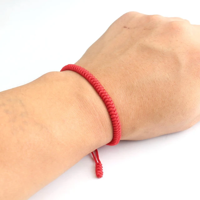 Lucky Tibetan Buddhist Red Thread Bracelet, Red Thread Bracelet Hand