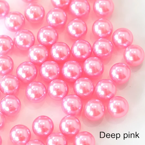 Deep pink Много цветов ABS имитация стразы жемчуг Круглые клеевые бусины DIY свадебное платье подвески бусы ожерелье Изготовление ювелирных изделий B3841 - Цвет: Deep pink
