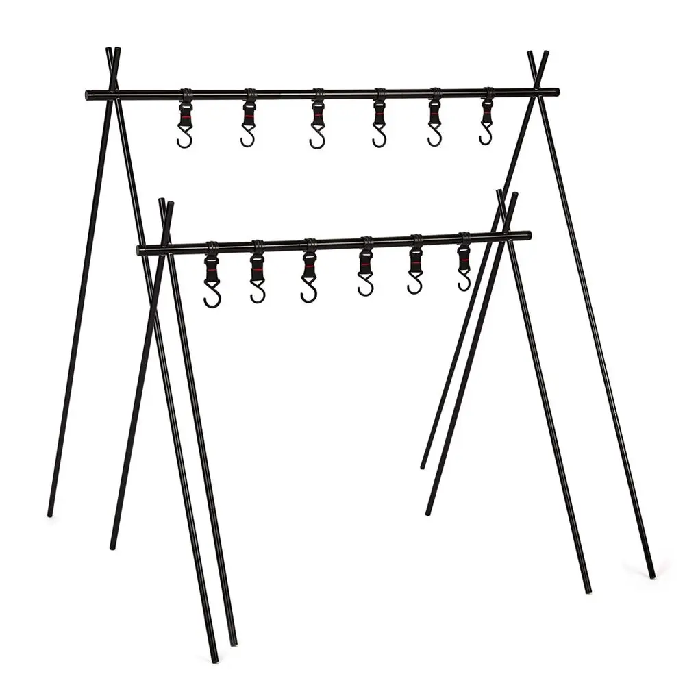 

Outdoor Folding Camping Shelf Aluminum Alloy Clothes Storage Hanger Cookware Eequipment Hanging Rack
