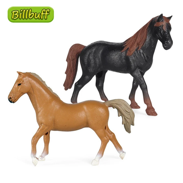 Jogo realista das estatuetas do pônei do cavalo, figuras animais, brinquedo  diminuto detalhado, topper do bolo do cavalo para a criança, presente do