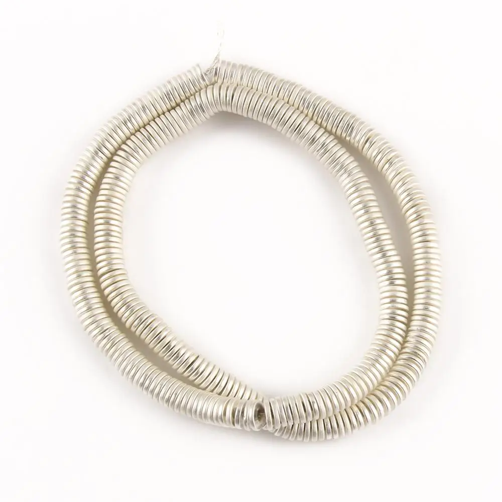 Natural Stone Matte Gold & Silver Plated Hematite Rondelle Beads